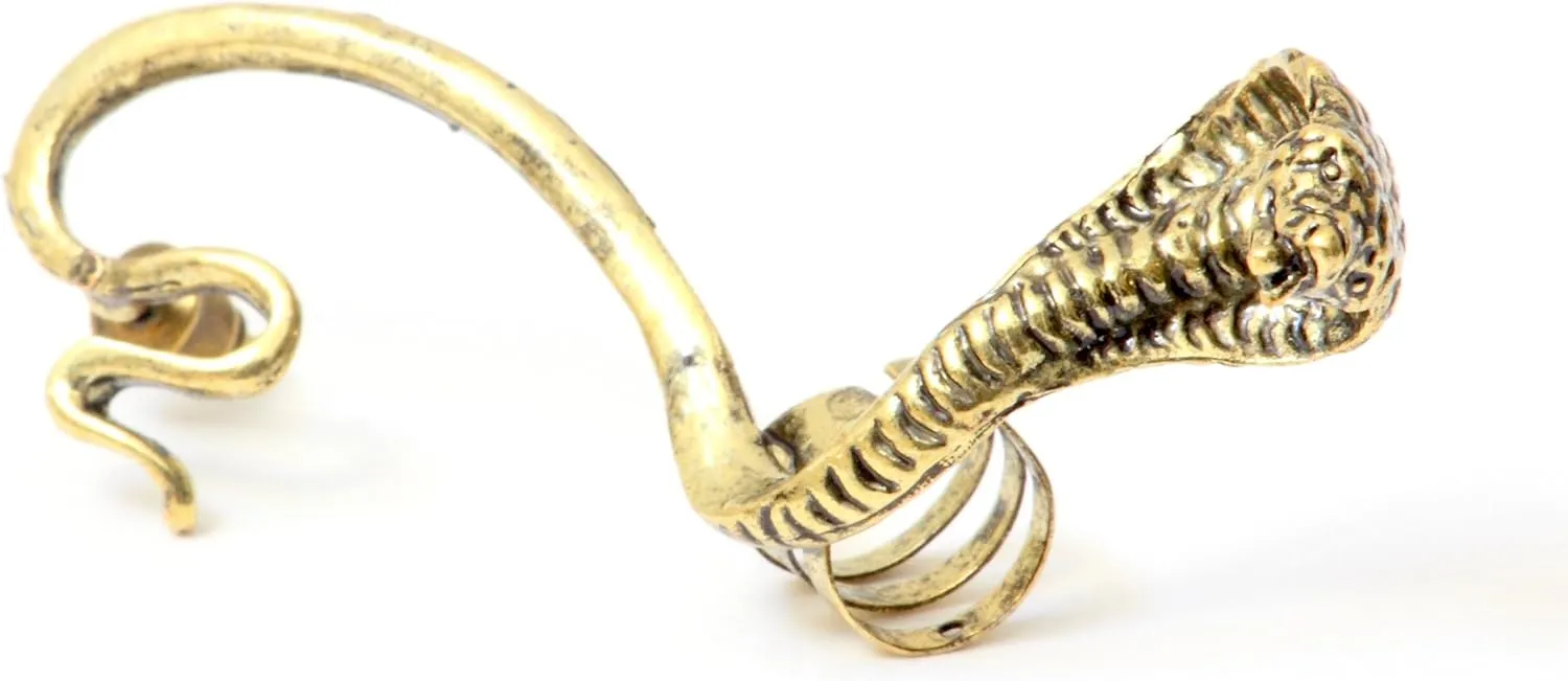 King Cobra Snake Earring Ear Cuff Metal Wrap CA12 Pharaoh Snake Gold Tone Serpent Animal Fashion Jewelry