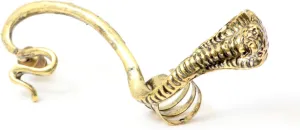 King Cobra Snake Earring Ear Cuff Metal Wrap CA12 Pharaoh Snake Gold Tone Serpent Animal Fashion Jewelry