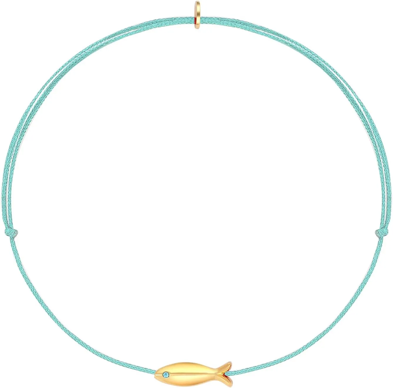 KURTCB Fish Ankle Bracelet Cute Minimalist Maximalist Lucky Goldfish String Adjustable Bracelets Anklet for Women Girls BFF