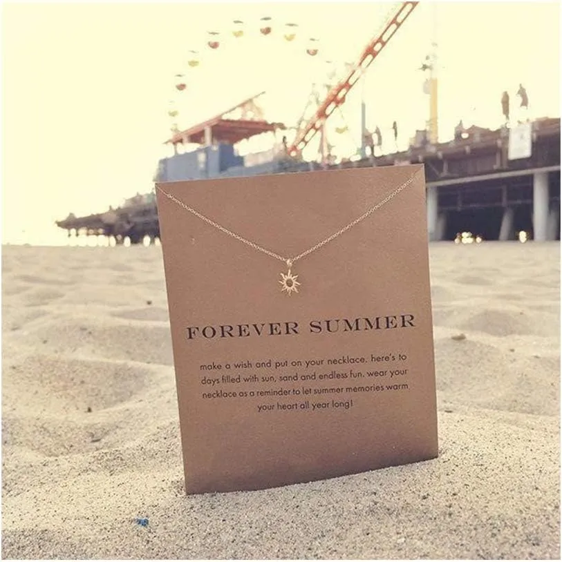 LANG XUAN Friendship Dainty Bead Layered Compass Necklace Good Luck Elephant Pendant Chain Necklace with Message Card for Women Best Gift Card
