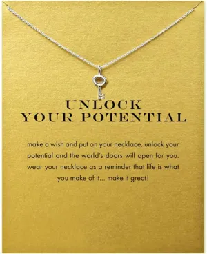 LANG XUAN Message Card Compass Pendant Necklace Friendship Sun Good Luck Elephant Starfish Pendant Chain Necklace with Gift Card