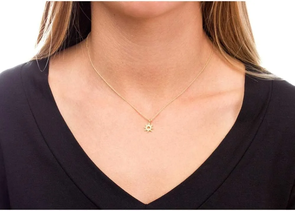LANG XUAN Message Card Compass Pendant Necklace Friendship Sun Good Luck Elephant Starfish Pendant Chain Necklace with Gift Card