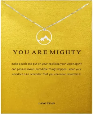 LANG XUAN Message Card Compass Pendant Necklace Friendship Sun Good Luck Elephant Starfish Pendant Chain Necklace with Gift Card