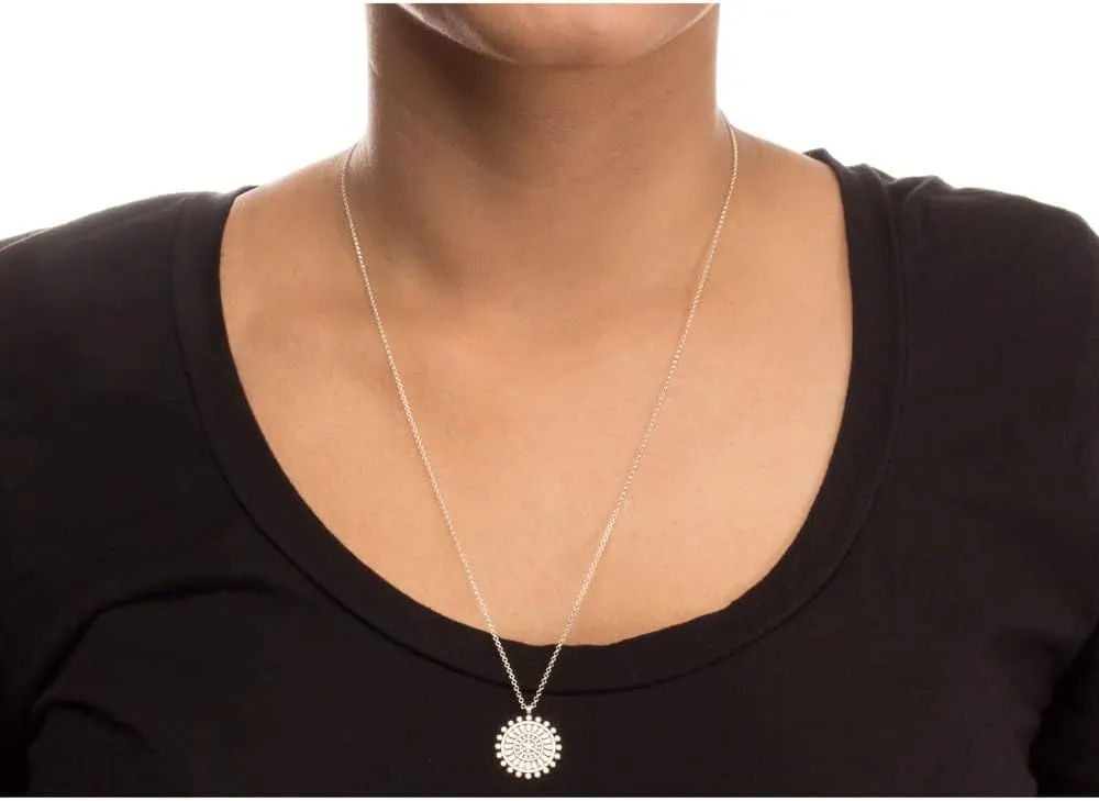 LANG XUAN Message Card Sunshine Key Compass Pendant Necklace Friendship Sun Good Luck Elephant Pendant Chain Necklace for Women Gift