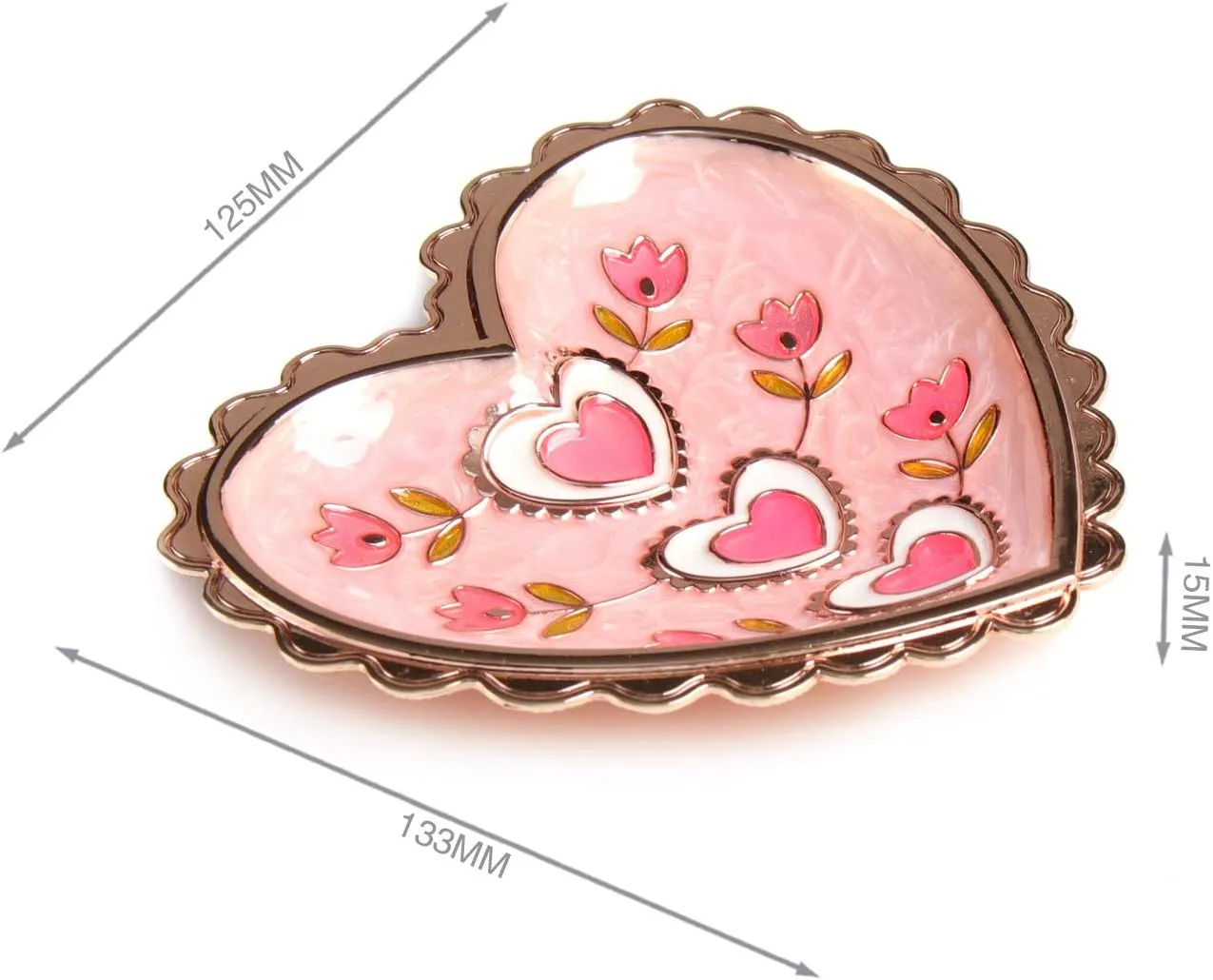 LASODY Rose Heart Jewelry Tray Ring Dish Ring Holder Display Organizer -Keepsake Box for Women