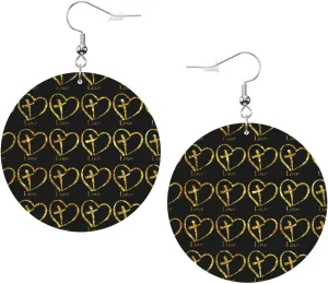 Lightweight Simple Earrings Faith-Hope-Love-Christian-God Dangle Earrings For Women