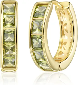Linawe Small Hoop Earrings for Women Trendy, Tragus Piercing Jewelry, Cubic Zirconia Studs Huggie Earrings, Mini Chunky Tiny Helix Earrings, Gold/Rose Gold/Silver Cartilage Hoops