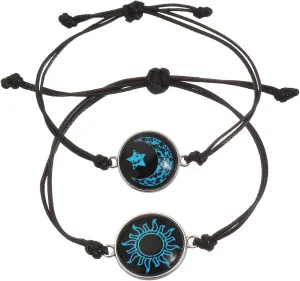 Luminous Sun and Moon Star Bracelets Coupples BFF Bracelet Matching Braided Bracelet for Love Glow in the Dark Jewelry