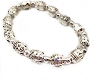 MANRUO Feng Shui Tibetan Silver Bead Bracelet Buddha Power Bracelets Attract Wealth and Good Luck Jewelry