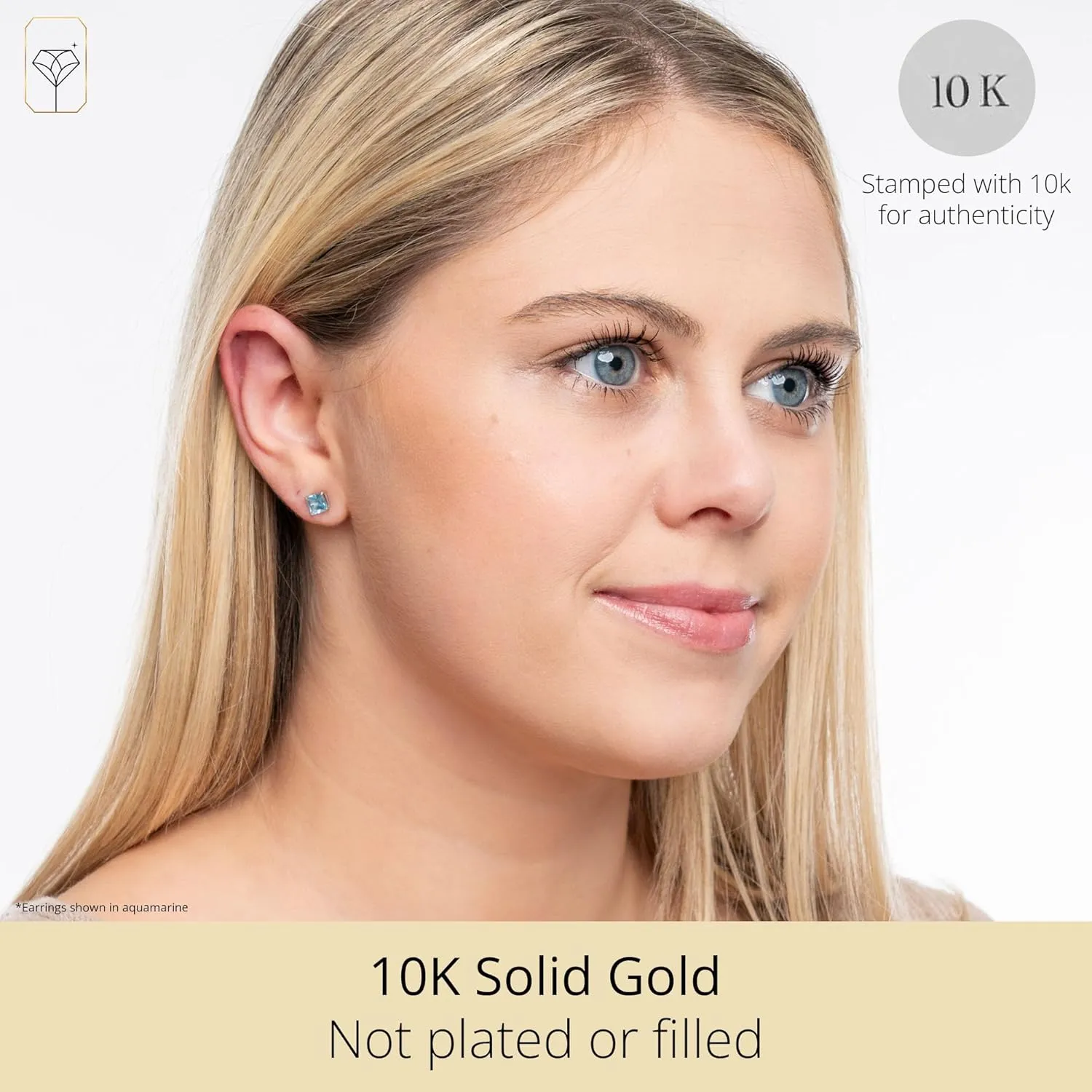 MAX   STONE 10k White Gold 5mm Princess Cut