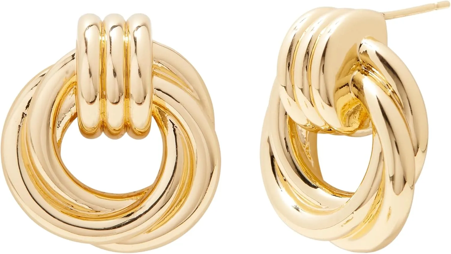 Meg Knot Earrings - Statement Stud Earrings  Hypoallergenic 14K Gold Brass - Water-Resistant & Tarnish Free Earrings- Gold Earrings - Women's Everyday Earrings