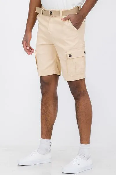 Men's Belted Cargo Shorts with Belt