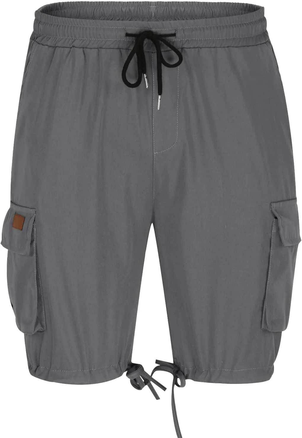 Mens Cargo Shorts 2025 Elastic Drawstring Waist Twill Summer Shorts Classic-fit Hiking Cargo Pants with 4 Pockets