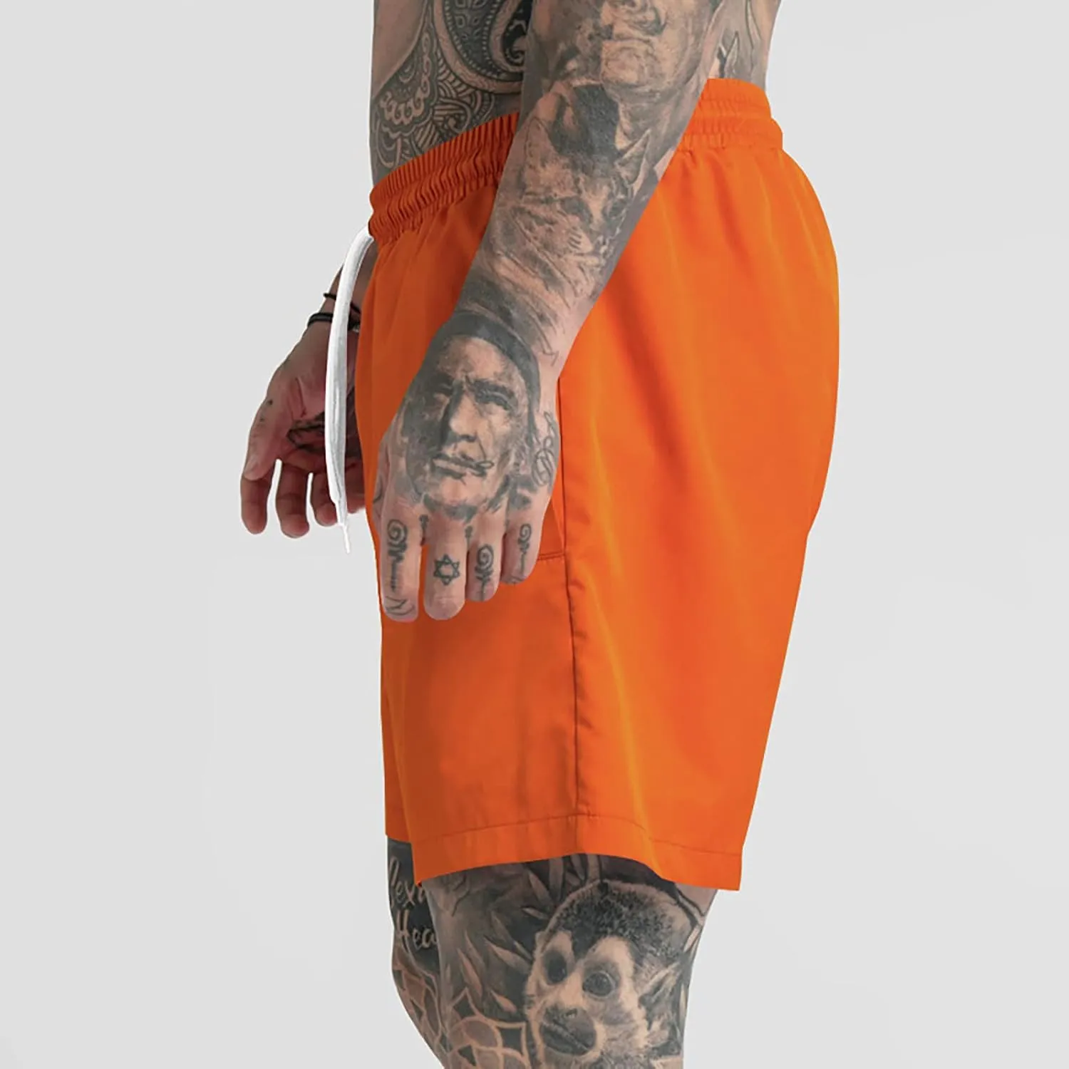 Men's Drawstring Sports Shorts with Pockets Casual Mid Waist Elastic Waistband Workout Exercise Running Shorts
