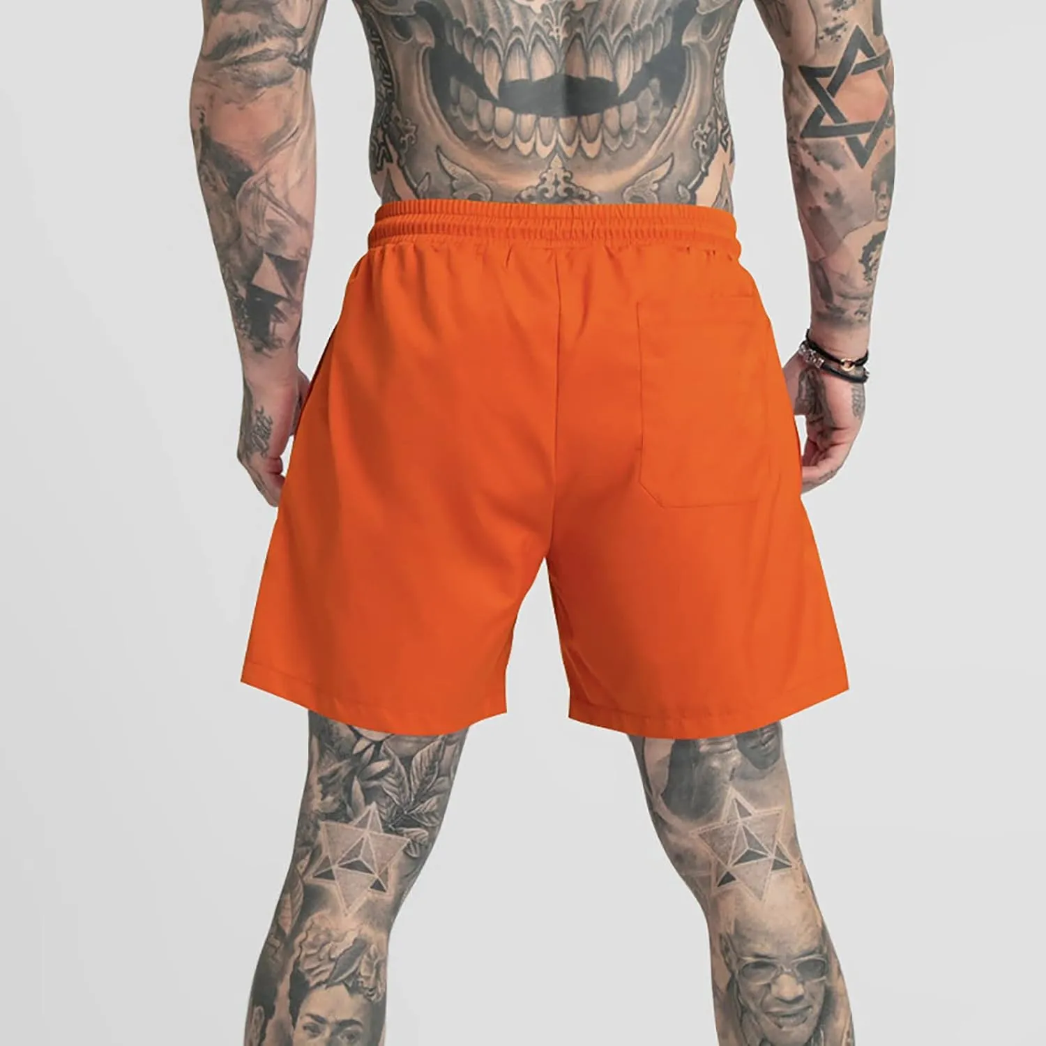 Men's Drawstring Sports Shorts with Pockets Casual Mid Waist Elastic Waistband Workout Exercise Running Shorts