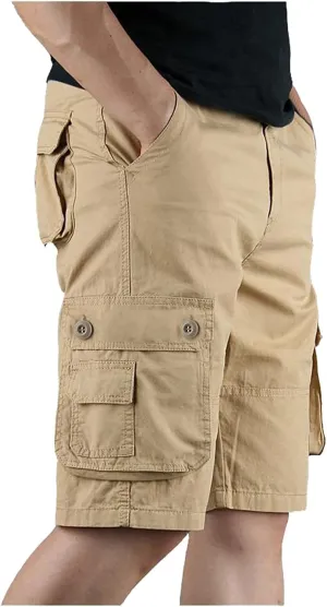 Mens Resort Wear 2025 Loose Fit Summer Cargo Shorts with Zipper Multi Pocket Outdoor Casual Lightweight Shorts