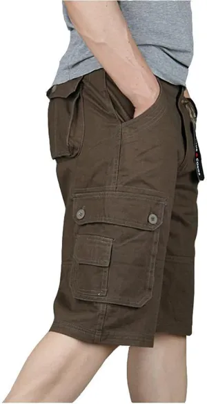 Mens Resort Wear 2025 Loose Fit Summer Cargo Shorts with Zipper Multi Pocket Outdoor Casual Lightweight Shorts