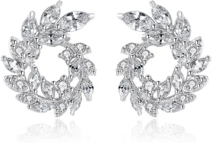 Moissanite Open Hoop Earrings for Women in 14K Gold, Gold Hypoallergenic Stud Earrings, Ideal for Evening Party