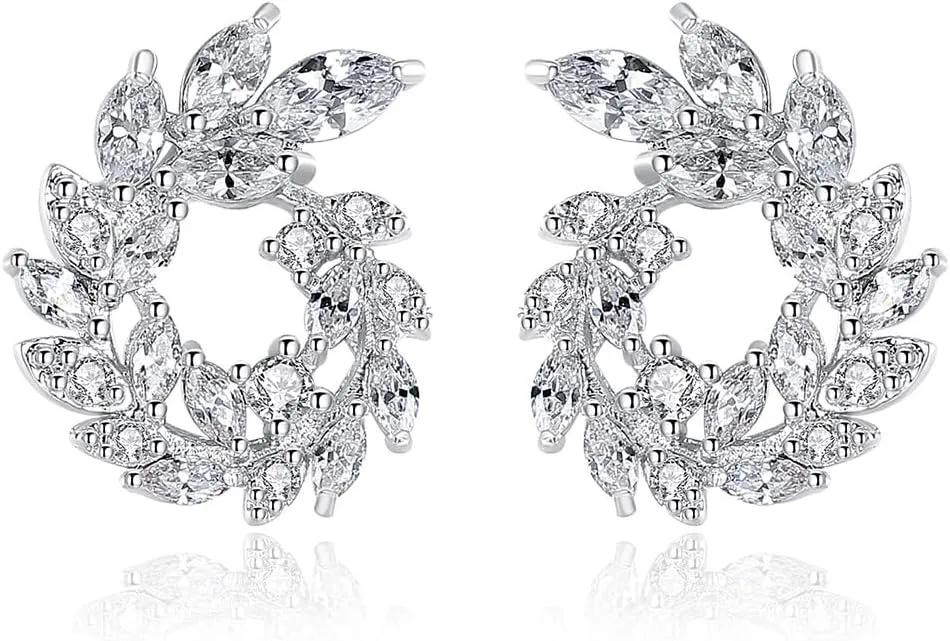 Moissanite Open Hoop Earrings for Women in 14K Gold, Gold Hypoallergenic Stud Earrings, Ideal for Evening Party
