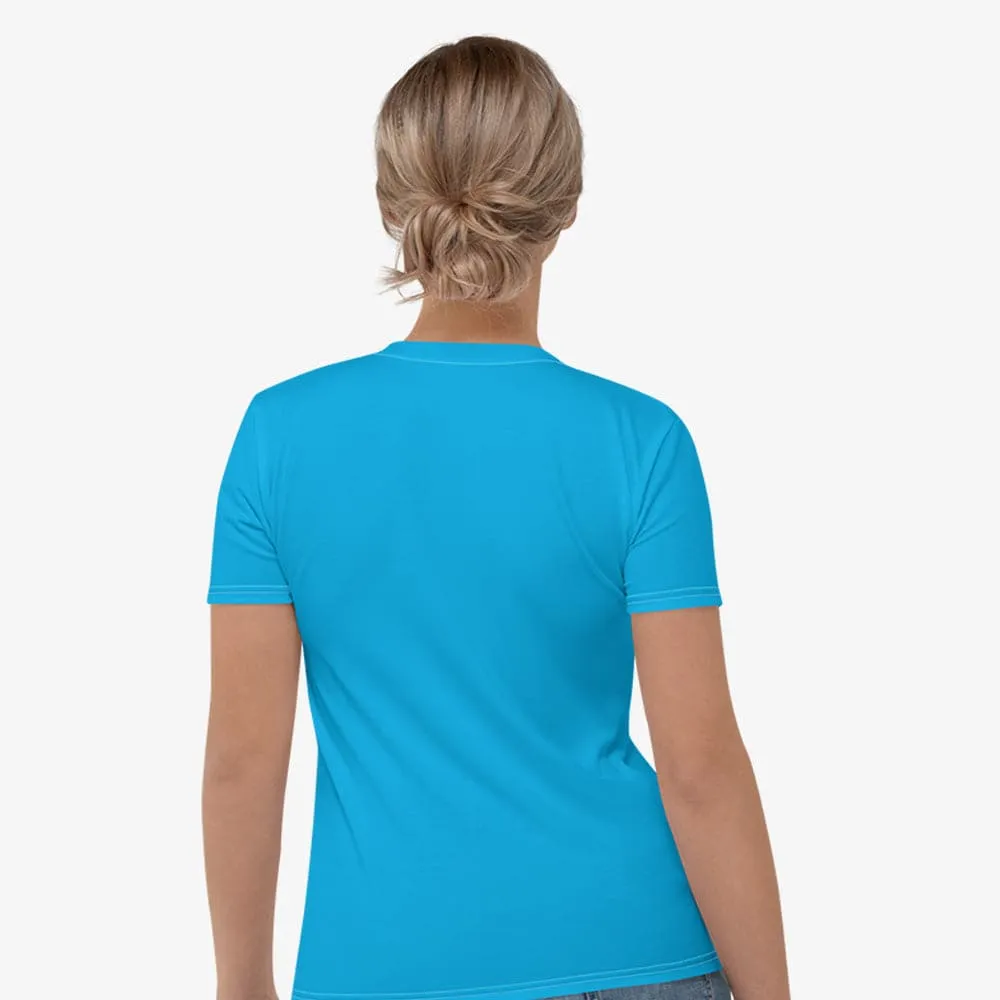 Monochrome Stretchy Tee Cyan
