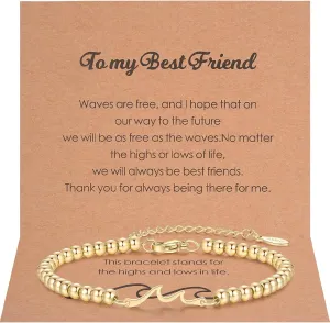 morniface Wave Bracelet for Best Friend Bestie Soul Sister Birthday Gifts, Daughter Bracelets, Mothers Day Gifts