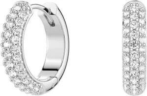 MSBLUE Unisex Round Three Row Pav Moissanite Hoop Earrings | Rhodium Finished Hypoallergenic | Perfect for Male and Female, Gift, Anniversary