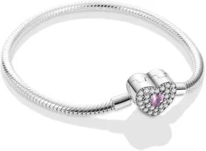 MULA 925 Sterling Silver Snake Chain Charm Bracelet Butterfly Sunflower Heart with 5A Cubic Zirconia Bracelets for Women