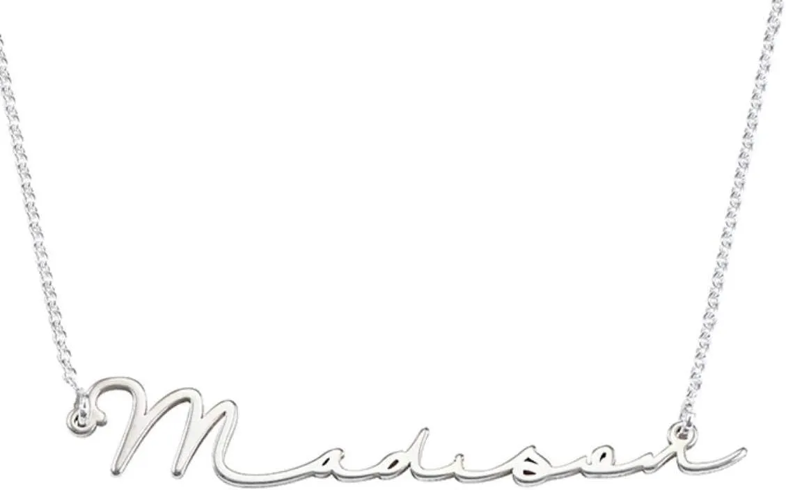 MYKA - Signature Style Name Necklace - Custom Your Own - Gift for Christmas, Birthday - Jewelry for Her, Women (MADISON: Sterling Silver)