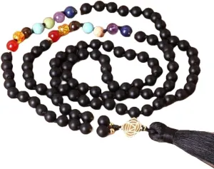 Natural 7 chakra 8mm 108 Mala Beads, Spiritual, Meditation Beads, Reiki, Japa Mala, Buddhist Prayer Beads, Yoga Bracelet, healing beads LKMALA-RRGU-2819