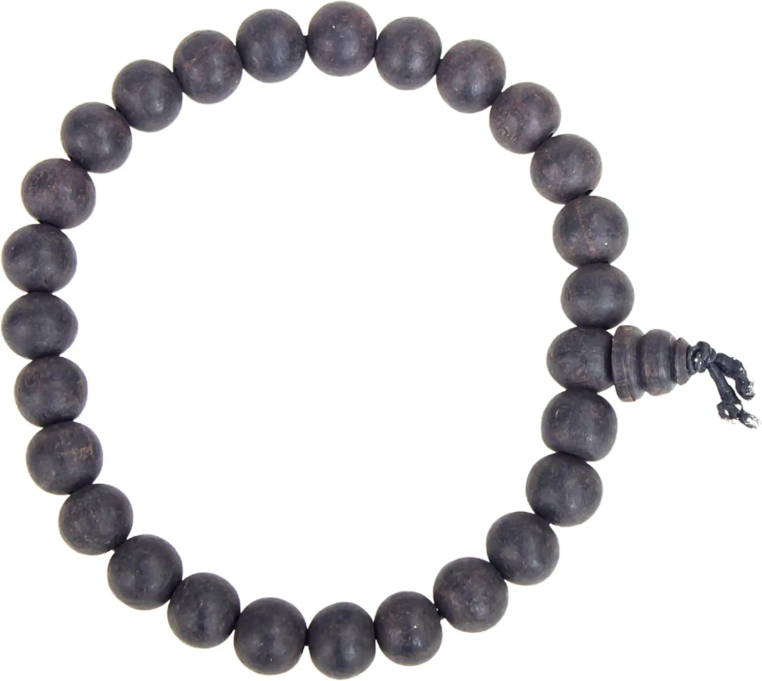 Natural Unpolished Karungali Bracelets Original for Men & Women (Bead Size 8 mm) (Black), M, Wood, Agate