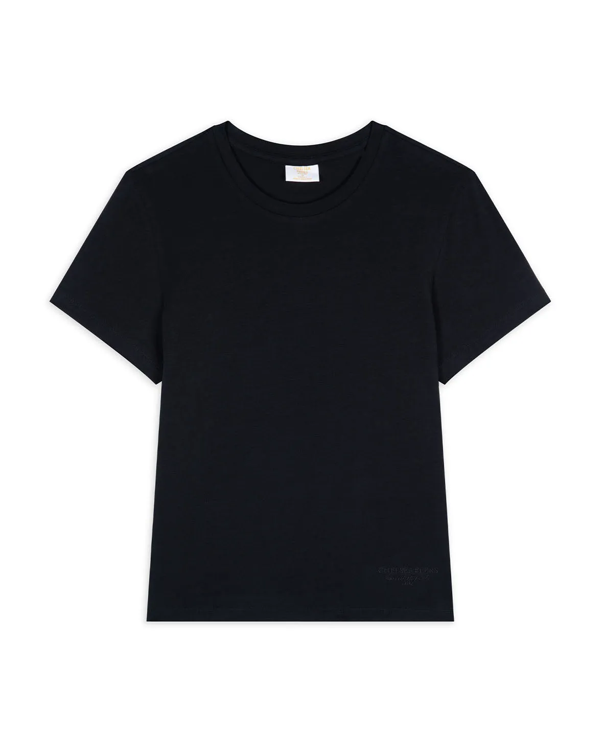Organic Cotton Embroidered Mini Logo T-Shirt - Black