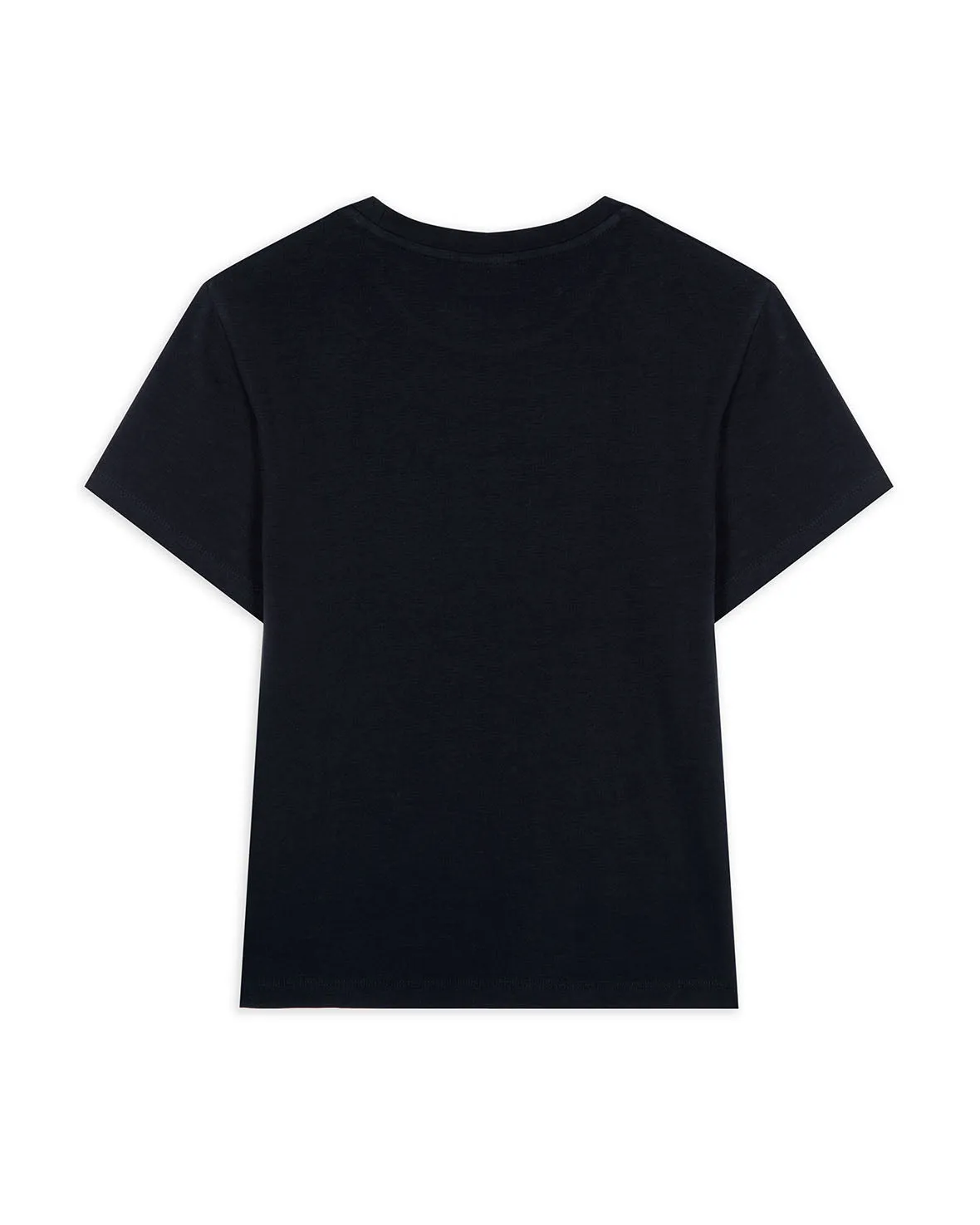 Organic Cotton Embroidered Mini Logo T-Shirt - Black