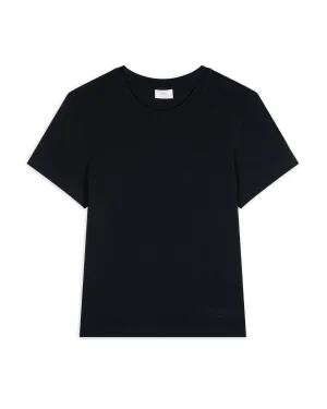 Organic Cotton Embroidered Mini Logo T-Shirt - Black