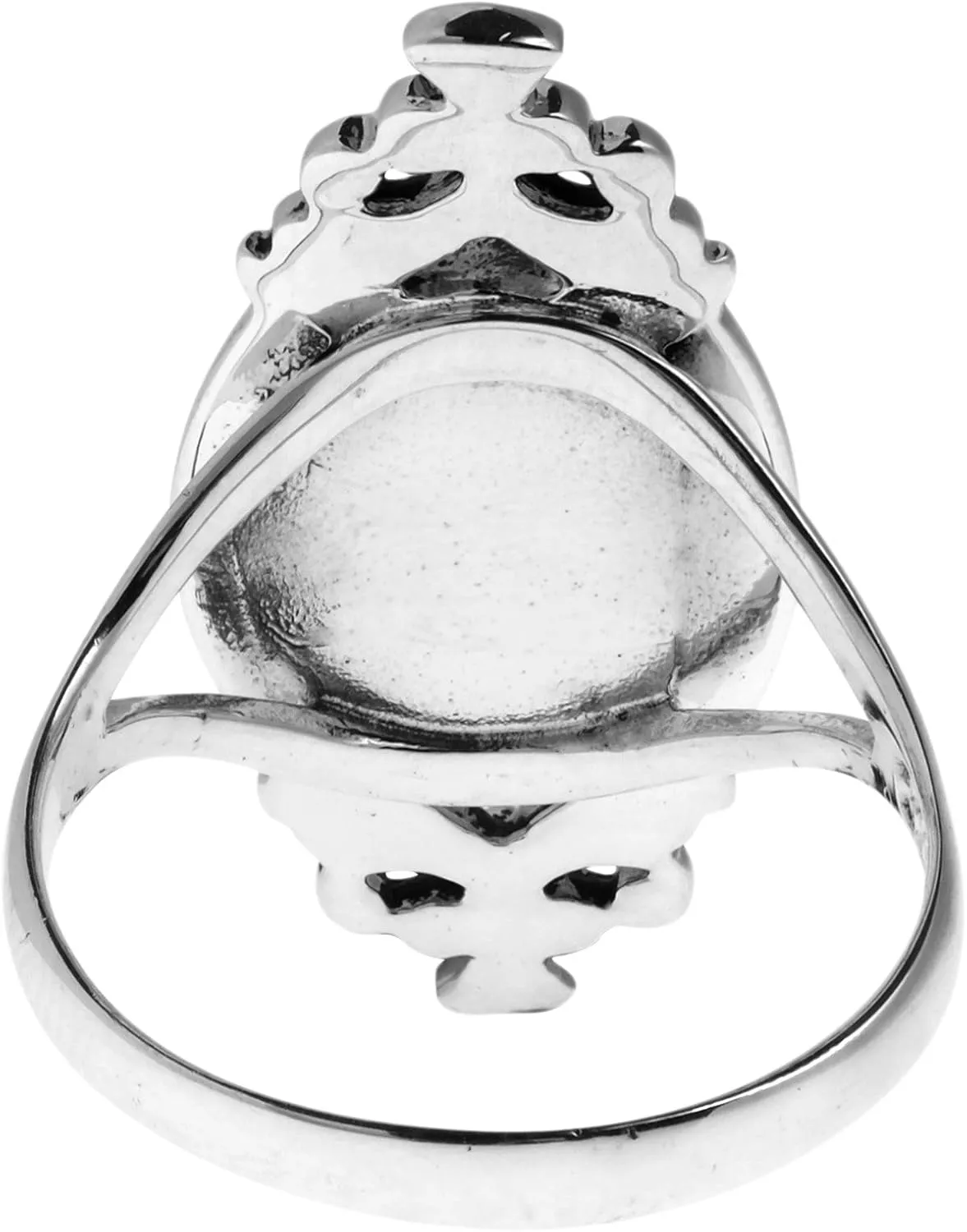Oval Simulated Black Onyx Vintage Style .925 Sterling Silver Ring