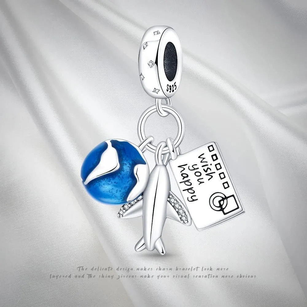 Pandach 925 Sterling Silver Charms for Bracelets Necklace with 5A CZ Stones Dangle Pendant Bead Jewelry Beads Gifts for Women