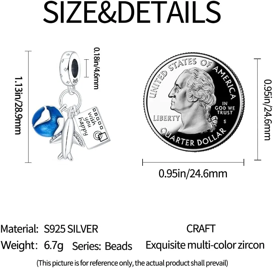 Pandach 925 Sterling Silver Charms for Bracelets Necklace with 5A CZ Stones Dangle Pendant Bead Jewelry Beads Gifts for Women