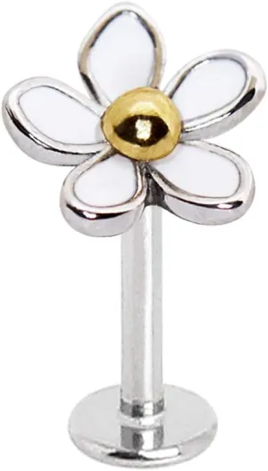 Pierced Owl 16GA Sweet White Daisy Stainless Steel Stud