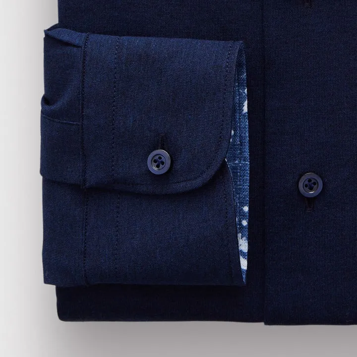 Premium Quality Jersey Knit Long Sleeve Polo SF18067 Navy