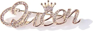 Queen Crown Brooch Pins for Women Girls Party Fashion Feminist Rhinestone Crystal Lapel Pin Accessories
