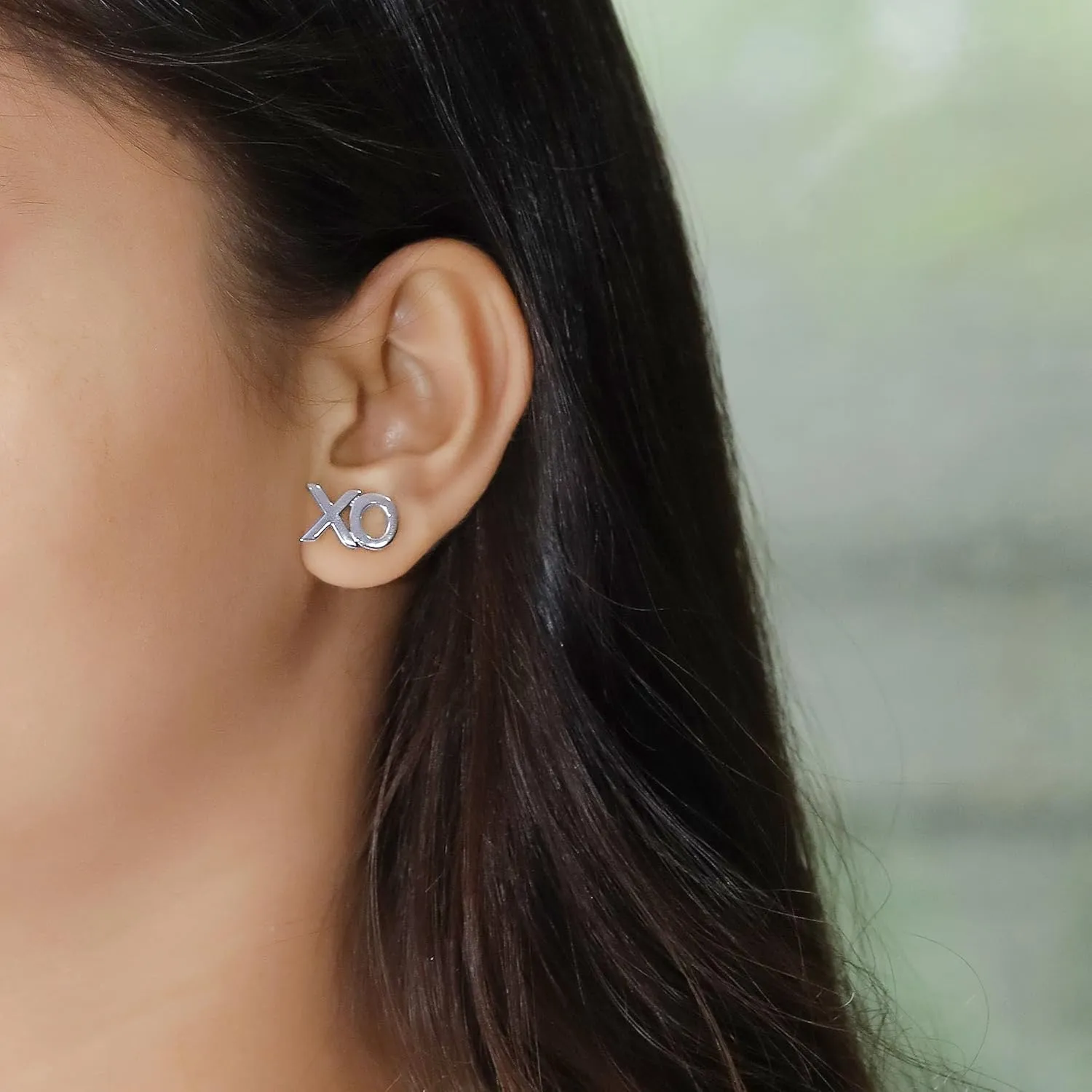 "XO" Stud Earrings With Push Back Minimalist Jewelry For Women in 14k Gold Plated Sterling Silver Jewelry gift for Women Christmas gift, valentines