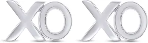 "XO" Stud Earrings With Push Back Minimalist Jewelry For Women in 14k Gold Plated Sterling Silver Jewelry gift for Women Christmas gift, valentines