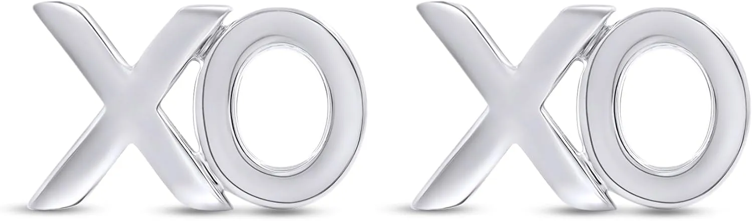 "XO" Stud Earrings With Push Back Minimalist Jewelry For Women in 14k Gold Plated Sterling Silver Jewelry gift for Women Christmas gift, valentines