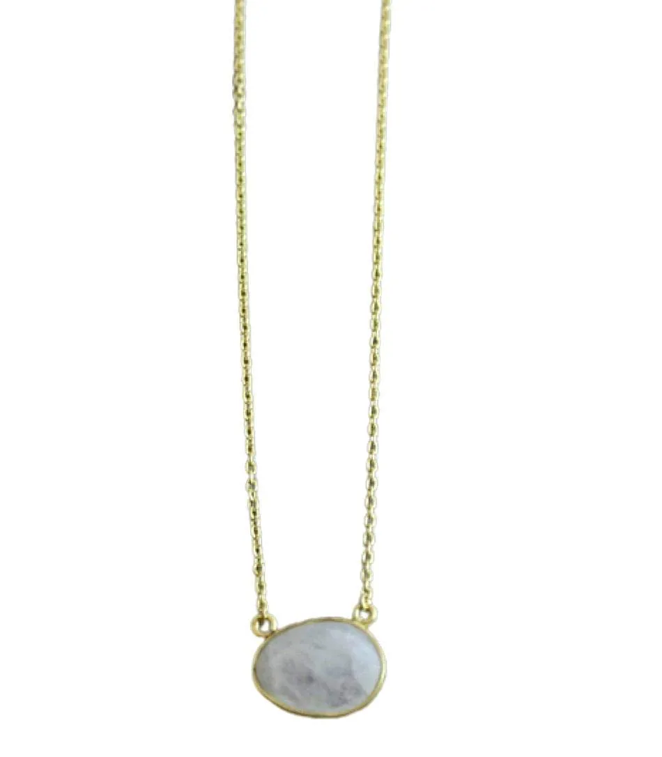 Rainbow Moonstone Gold Plated Sterling Silver Necklace 17 and 18 inches - June Birthstone - Handmade Jewelry Gift Ideas for Women - Natural Gem Gemstone - Mother's Day Gift (moonstone)