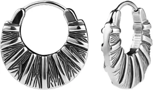 Retro Vintage Stainless Steel Fan Style Antique Cocktail Party Dangle Drop Earrings