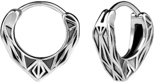 Retro Vintage Stainless Steel Simulated Diamond Style Huggie Cuff Earrings