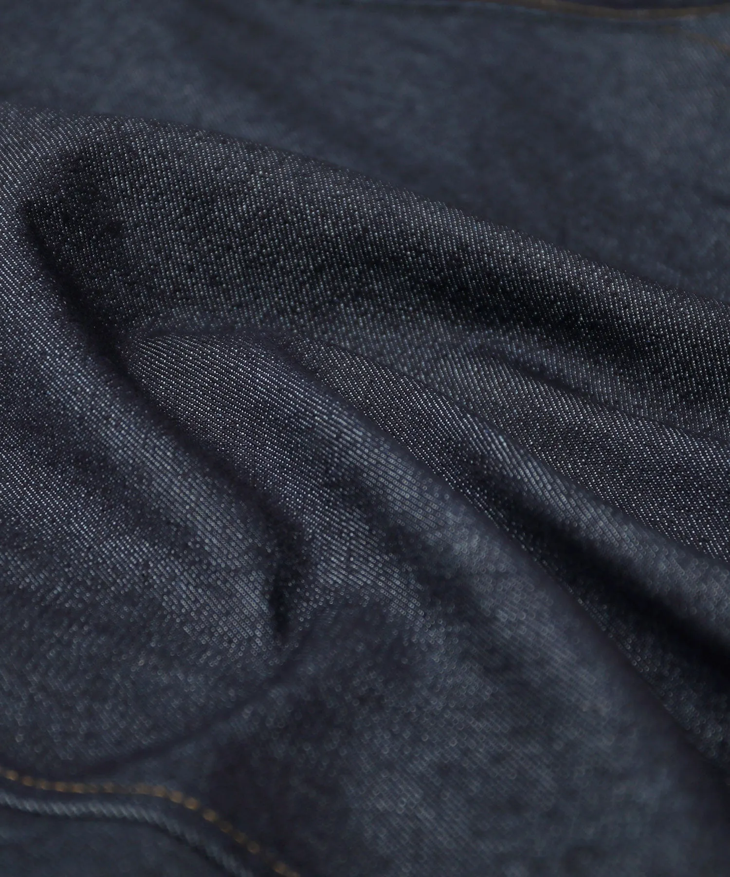 Rigid DENIM cut-off high waist pants