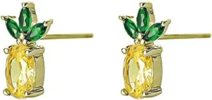 Rnivida Sterling Silver Pineapple Stud Earrings - Pineapple Jewelry Gifts for Women