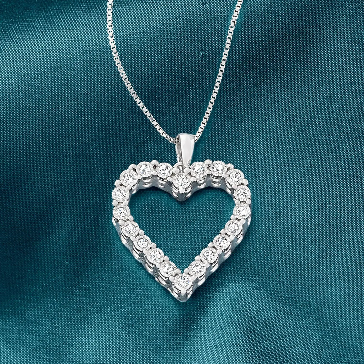 Ross-Simons 0.30 ct. t.w. Diamond Heart Pendant Necklace
