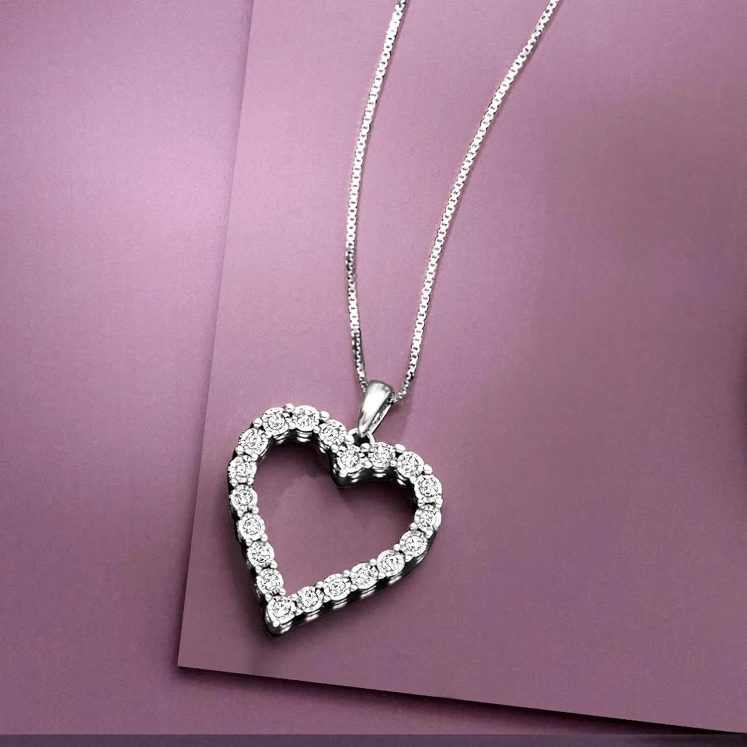 Ross-Simons 0.30 ct. t.w. Diamond Heart Pendant Necklace