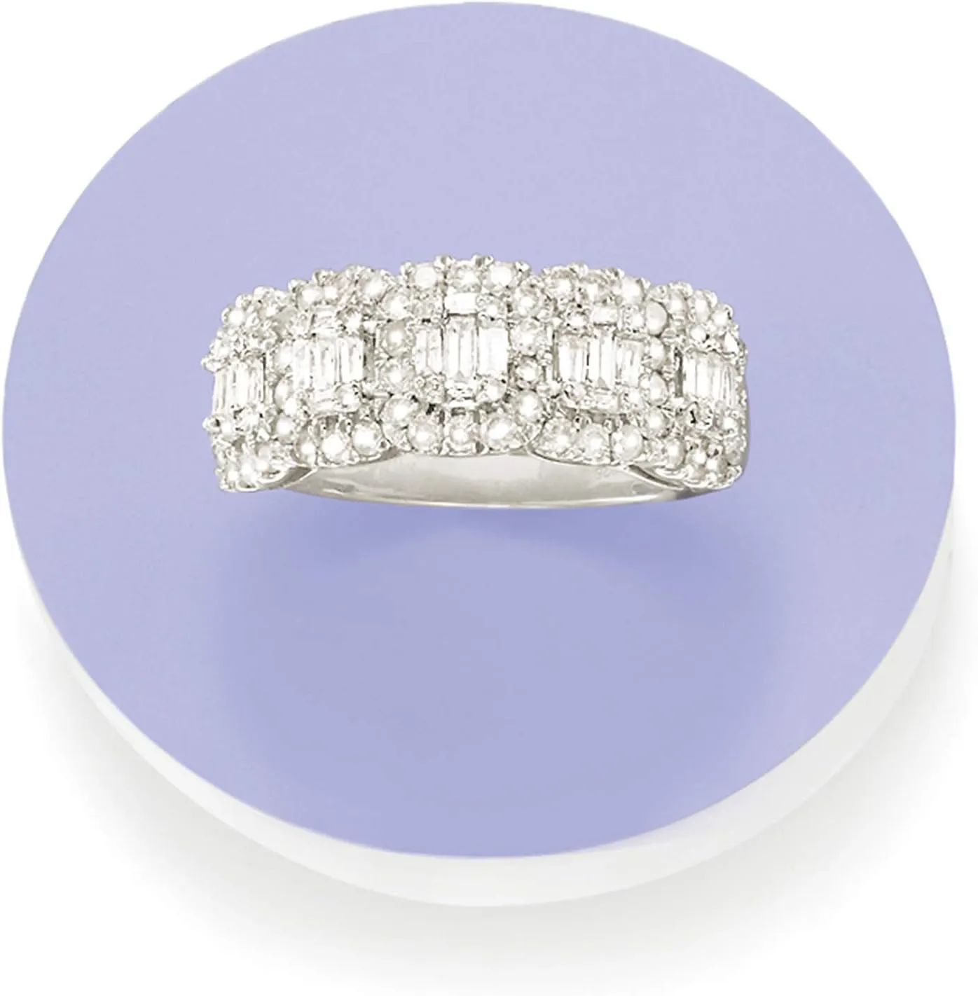Ross-Simons 1.00 ct. t.w. Round and Baguette Diamond Ring in Sterling Silver